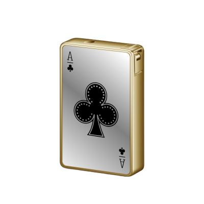 China New Golden Adjustable Gas Lighter Game Card Open Flame Lighter For Pipe Smoking for sale