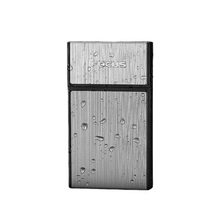 China ZINC simple design customizable logo smoking equipment cigarette box slim metal clamshell cigarette holder for sale