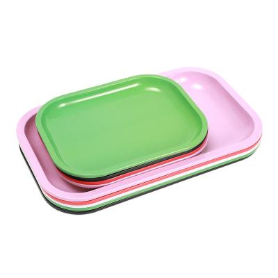 China Top Quality Rolling Tobacco Rolling Tray Single Rolling Tray With Magnetic Cover Lid HOT Custom Logo Smoking Metal Herb Serving Trays for sale