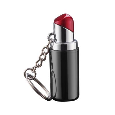 China New Design Novelty Portable Lipstick Cycle Inflatable Lighter Gas Open Flame Lighter With Display Box for sale