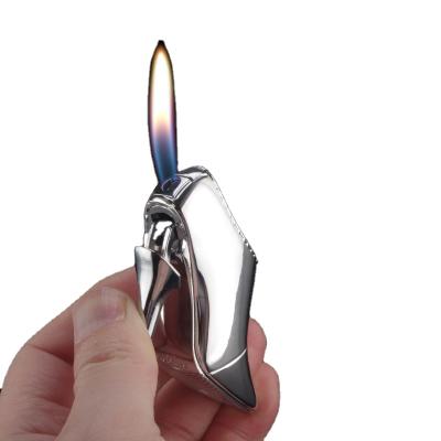 China Naked Gas Lighter Women's High Heels Lighter Inflatable Flame Lighter Cycle Wholesale for sale