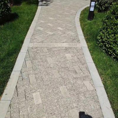 China Modern Gray Flamed Natural Stone Landscape Driveway Granite Pavers for sale