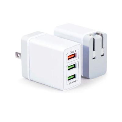 China QC3.0 5v3A 30W Mobile Phone Charger 3C Certification 3 USB Multi-port Charging Head,Universal Fast Power Adapter for sale