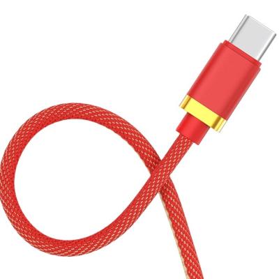 China Fast Charging Ship 1M 2M 3M Denim Fabrication 2A 3A PVC Two Tone Color Aluminum Metal Mobile Phone Fast Charging Cable For USB C Charger for sale