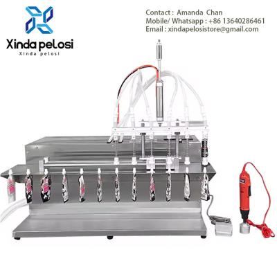 Cina Desktop  6 Heads Nozzles Bottle Filler Gear Pump Bottles Containers,Spout Bag Filling Machine in vendita