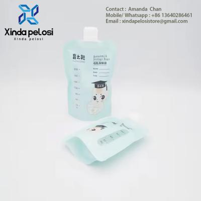 China Bolsas de comida para bebés personalizadas, bolsas de almacenamiento de leche materna de soporte, bolsas de almacenamiento de leche de pie con válvula en venta