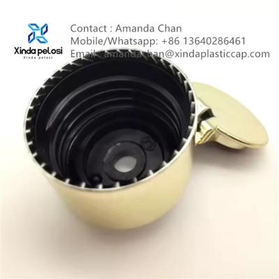 China Aluminum Plastic Disc Flip Top Cap Gold Cap Plastic And Aluminum Cap on sale for sale