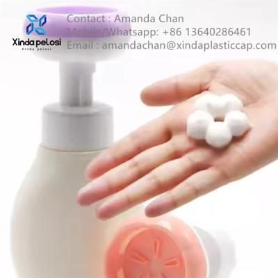 China Cosmetic Pink Baby Hand Washing Pump Plastic Flower Foam Dispenser Pump for sale