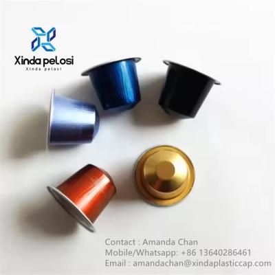 China Colorful Empty Capsules Aluminum Coffee Capsule With Self Adhesive Lids for sale