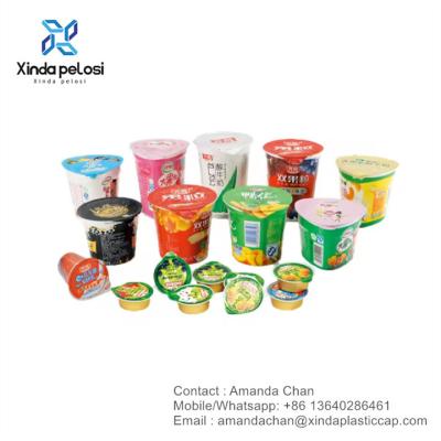 China Food Grade Die Cut Aluminum Foil Lids For Instant Noodle Cup Packaging for sale