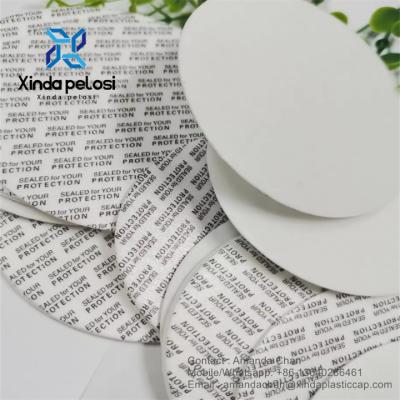 China Custom Press Cap Liners Foam Seal Tamper Seals Screw Cap Cap For Pet Bottles for sale