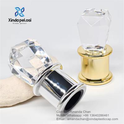 China Gold Crystal Perfume Cap Cosmetic Bottle Caps For Perfume Bottle Packaging for sale