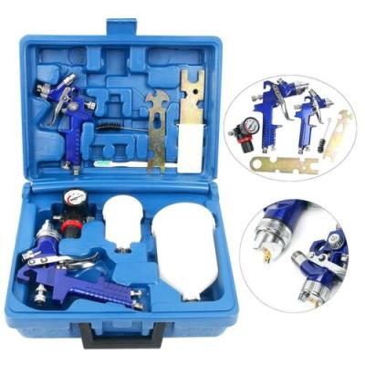 China H-881P Aluminum Alloy & H200P Professional Gravity Fed KIT 1.4&0.8mm HVLP Car Paint Spray Gun Cup SET 600&250ml for sale