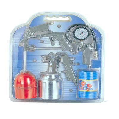 China 5PCS TOP COAT AIR SPRAY GUN KIT WITH 990 SPRAY GUN TIRE INFLATOR for sale