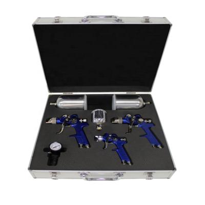 China 8PCS HVLP TOP COAT SPRAY GUN KIT WITH BLUE COLOR COAT SPRAY GUN for sale