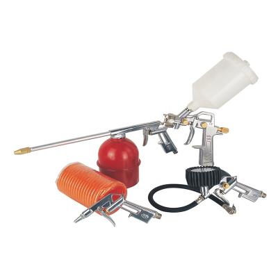 China TOP COAT Air Spray Gun Kit with 990 Aluminum Spray Gun Finger Tire Inflating Gun for sale