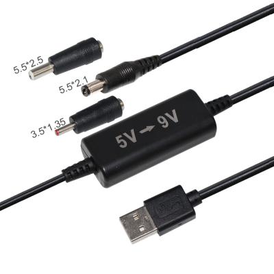 中国 USB2.0 DC Jack メアリーバック DC 5V から 12V ステップアップ変換ケーブルセット 販売のため