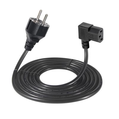 China VDE European Schuko Cee 77 7/7 250V H05vv-F 3G2.5 90 degree C13 Right Angle Power Cord for sale