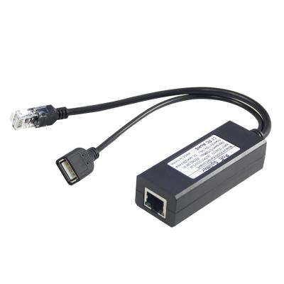 China 48V to 5V 2.4A PoE Splitter USB Type A Female 802.3af Power Over Ethernet Splitter for sale