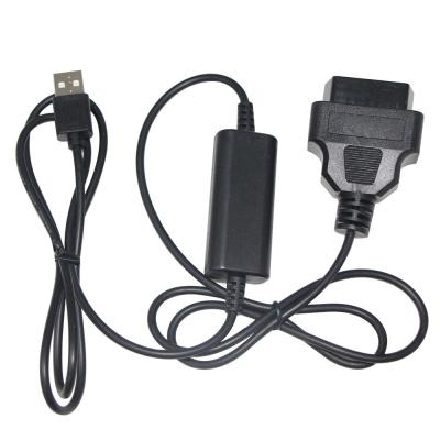 China 9-36v Custom Car Diagnostic Cable 28-24AWG DVR OBD2 16Pin to USB A Male OBD Step Up Cable à venda