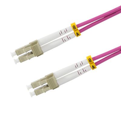 China OM3 30Meter/98ft LC to LC Fiber Optic Cable Cord LSZH 10GB Multimode Duplex 50/125um for sale