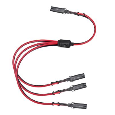 China sae to sae extension cable 3 ways splitter 12V 16AWG 2FT 2 pin quick disconnect plug for sale