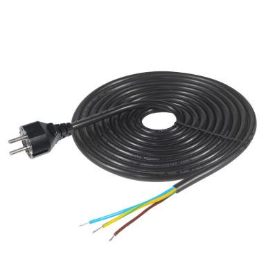 China 3pin H05vv-f 3g 0.75mm2 Vde Ac 3 Pin Stripped And Tinned Cord Power Cable With Plug Eu Strip End for sale