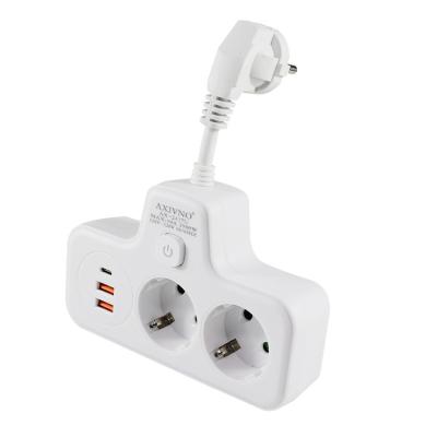 China EU CEE 7/7 Schuko Plug Converter with 2 Socket Female 16A Power Charger Socket for sale