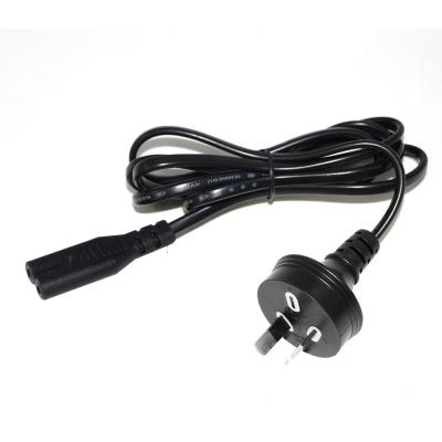 Cina AU 2P Collegamento a IEC60320 C7 Cordone di alimentazione SAA certificato 250V 7.5A Cavo piatto PVC Jacket Rame puro per computer portatili / elettrodomestici in vendita