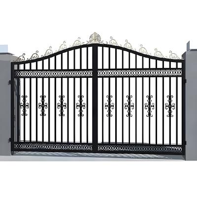 China Powder Coated Tubular Steel Fence Pedestrian Double Swing Gate for sale