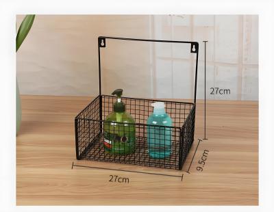 China Black Storage Metal Wire Mesh Basket For Fruit Vegetables With Handle for sale