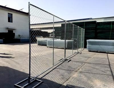 China 6x10ft Removable Silvery White Chain Link Temporary Fence for sale