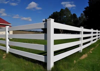 China 4 Rails Flexible Fence White PVC Horse And Ranch Fence Kit 60 in Tall for sale