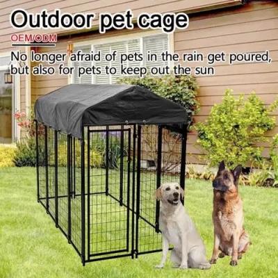 China 4ftx6ftx6ft Outdoor Dog Kennel Heavy Duty Dog Cage Pet House gegalvaniseerd stalen hek Honden speeltuin Puppy oefening Pen Te koop