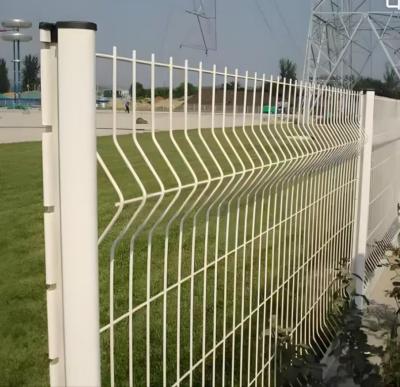 China 1.8M Pvc Coated V Bending Curved Wire Mesh Fence Garden Outdoor 3D Fence With Peach Shape Post for sale