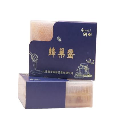 China Raw Bee Honey Honey Honeycomb 100% Pure Natural Best Honey Brand With Beeswax In Cassette Box for sale