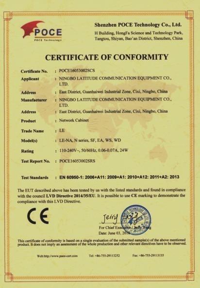 CE - Ningbo Latitude Communication Equipment Co., Ltd.