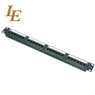 China Telecom Patch Panel 1U UTP 24Port RJ45 CAT6 Krone IDC With Cable Management for sale