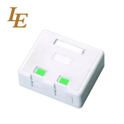 China Left Shuttered Plastic Networking 2 Mount RJ45 Outdoor Box Without Jack for sale