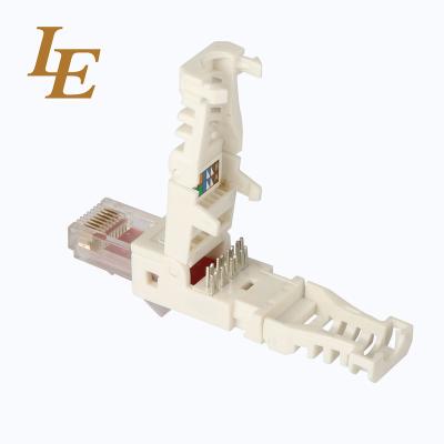 China audio & Video Cat5e CAT6 UTP Plug LAN Cable Adapter Toolless RJ45 Modular Connector for sale