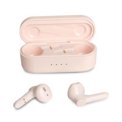 China Slim Pink Box TWS Headset BT5.0 Earphones Rich Bass TWS (True Wireless Stereo) True Wireless Earbuds For Women Girls Student for sale