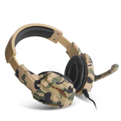 China Popular Headband Gaming Earphone Camouflage Wired Sound Gamer Sound Headset With MIC LED Light For Computer PC Gamers for sale