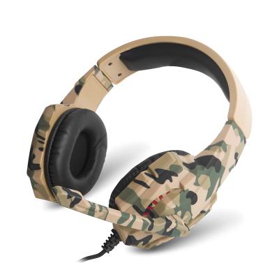 China In-Ear Gaming Headset Gamer Earphone Stereo Sound Camouflage Wired Headsets With MIC LED Light For Computer PC Gamer for sale