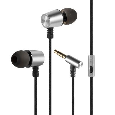 China In-Ear 3.5mm Wire Headset Earbuds Metal Headphones Braided Wire Strong Bass Earphone With Noise Canceling Microphone for sale