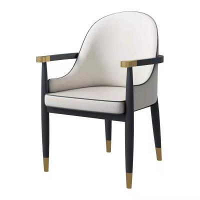 China New Minimalists Arrive Modern Gold Steel Furniture Upholstered Leather Dining Chair Modern Luxury for sale