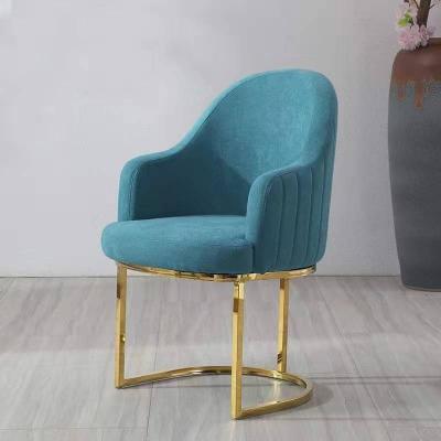 China China Factory Selling Minimalist Professional Gold Simple Green Middle Back Legs Single Dining Chair for sale