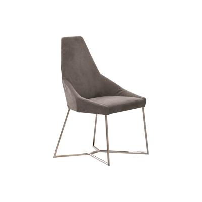 China Minimalist New Arrival High Quality Modern Sleek Dining Chairs Metal Frame Leather Seating Dining Chair for sale