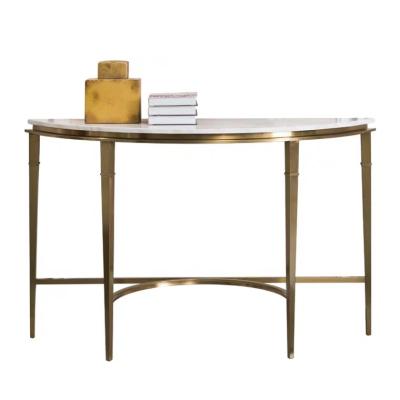 China New Minimalist Design Light Luxury Furniture Entryway Tables Gold And White Console Table For Living Room for sale