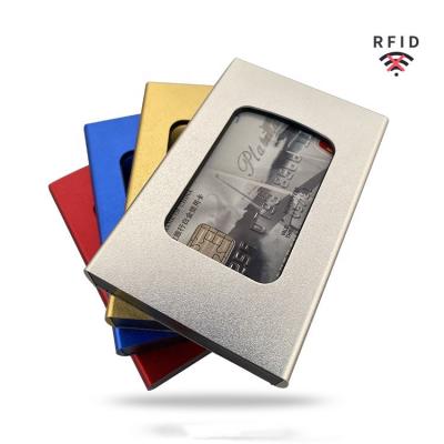 China RFID blocking protects new metal alloy wallet hot rfid pop up card holder for sale