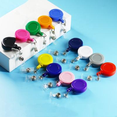 China Custom Plastic Retractable Badge Reel Metal Clip With ID Card Holder BR010 for sale